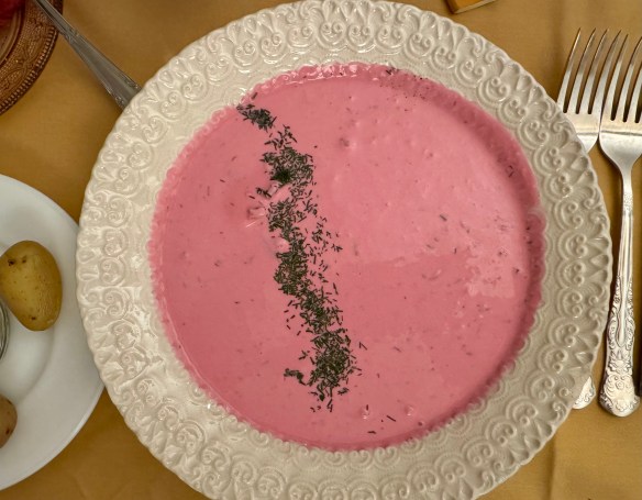 Pink soup, Vilnius, Lithuania